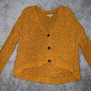 Yellow, button up knit crop top. American Eagle size: M